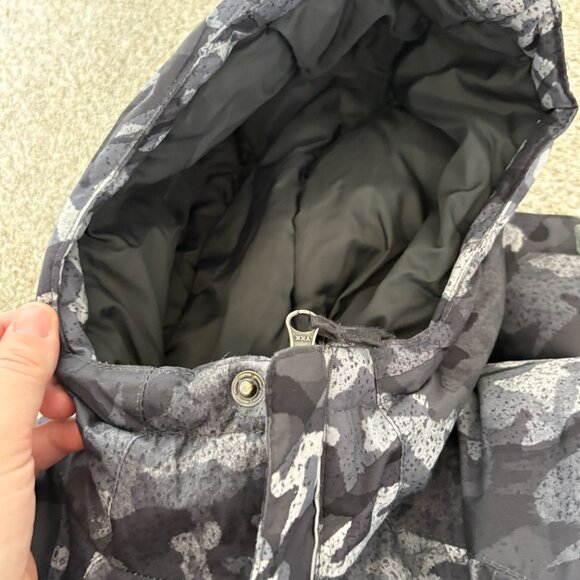 COLUMBIA Grey Black Camo Winter Jacket Size Small 8 Coat Snowsuit Snow Hood - Picture 10 of 10